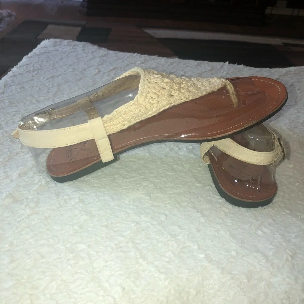 La Hearts crochet t-strap sandals